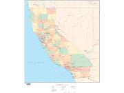 California with Counties Wall Map