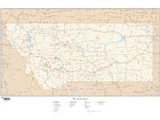 Montana with Roads Wall Map