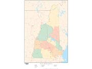 New Hampshire with Counties Wall Map