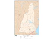 New Hampshire with Roads Wall Map