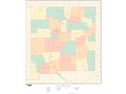 New Mexico with Counties Wall Map