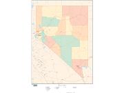 Nevada with Counties Wall Map