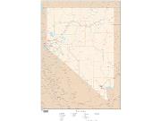Nevada with Roads Wall Map