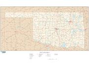 Oklahoma with Roads Wall Map