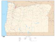 Oregon with Roads Wall Map
