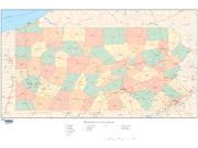 Pennsylvania with Counties Wall Map