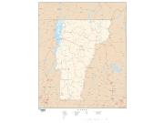 Vermont with Roads Wall Map