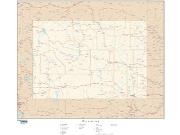 Wyoming with Roads Wall Map