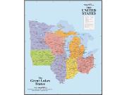 Great Lakes Regional Wall Map
