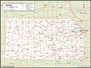 Kansas Wall Map with Counties