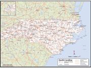 North Carolina Wall Map with Counties