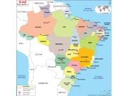 Brazil in Portuguese Wall Map
