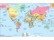 World Wall Map in Spanish