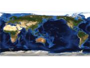 World Pacific Topography and Bathymetry Wall Map