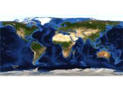 World Topography and Bathymetry Wall Map
