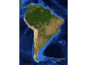 South American Winter Topography and Bathymetry Wall Map