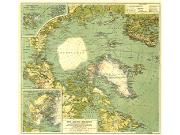 Arctic Regions 1925 Wall Map from National Geographic