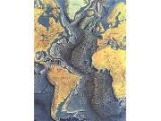 Atlantic Ocean Floor 1968 Wall Map from National Geographic