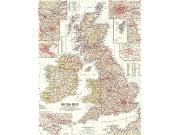 British Isles 1958 Wall Map