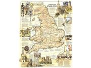 Medieval England 1979 Wall Map