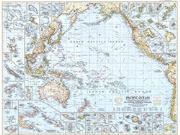 Pacific Ocean 1952 Wall Map from National Geographic