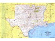 US South Central 1974 Wall Map from National Geographic