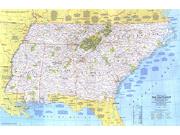 US Southeast 1975 Wall Map from National Geographic