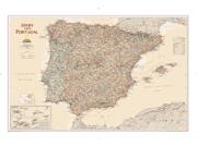 Spain and Portugal Wall Map