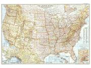 United States 1956 Wall Map from National Geographic