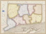 Connecticut Antique Wall Map