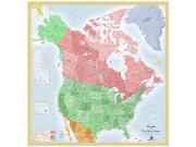 USA and Canada Wall Map