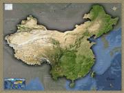 China Satellite Wall Map