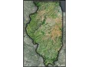 Illinois Satellite Wall Map