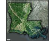 Louisiana Satellite Wall Map