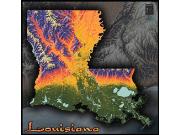 Louisiana Topo Wall Map