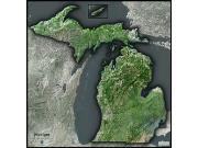 Michigan Satellite Wall Map