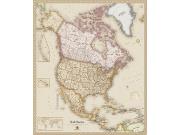 North America Antique Wall Map