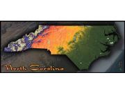 North Carolina Topo Wall Map