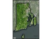 Rhode Island Satellite Wall Map
