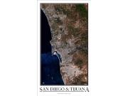 San Diego and Tijuana Wall Map