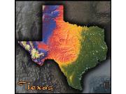 Texas Topo Wall Map