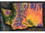 Washington Topo Wall Map