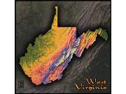 West Virginia Topo Wall Map