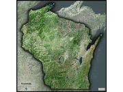 Wisconsin Satellite Wall Map