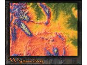 Wyoming Topo Wall Map