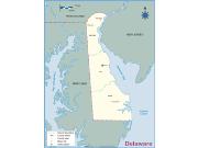 Delaware County Outline Wall Map
