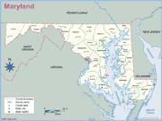 Maryland County Outline Wall Map