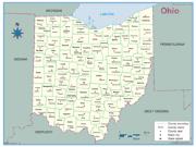 Ohio County Outline Wall Map