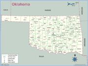 Oklahoma County Outline Wall Map
