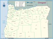 Oregon County Outline Wall Map